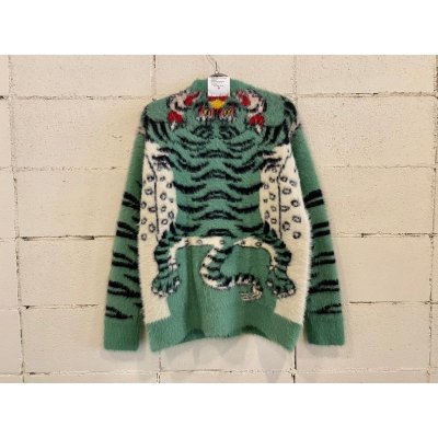 画像1: SEVESKIG Tibetan Tiger Knit Cardigan