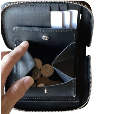 画像2: TMT INDIGO LEATHER STADS WALLET(MIDDLE)